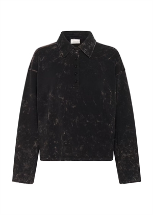 Neia polo bluse Black Brown Wash Gestuz 